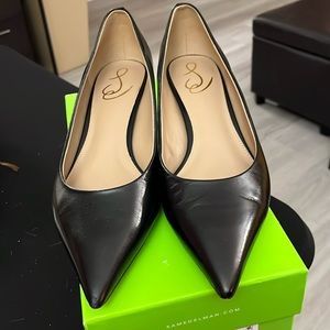 Sam Edelman black leather kitten heel pumps